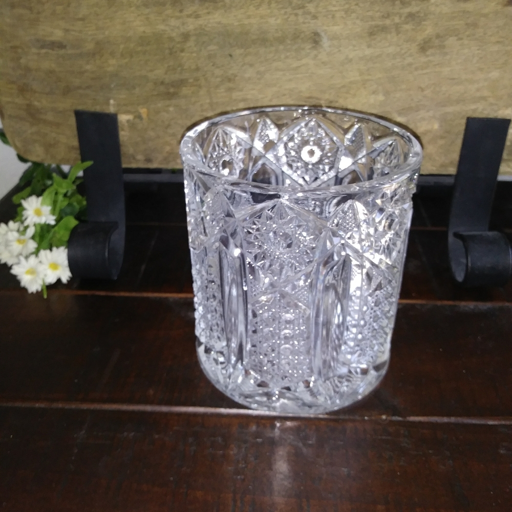 *ABP crystal etched glass vase